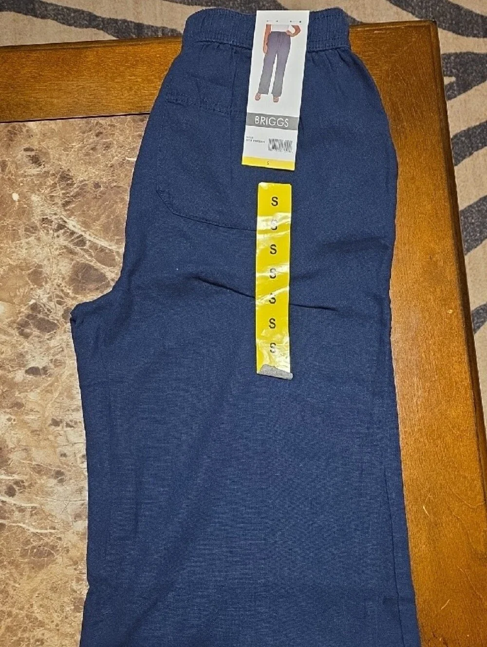 Briggs New York Women's pull-on linen blend pants in navy, size small. - Picture 2 of 6